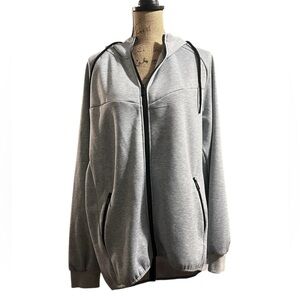 Unbranded Unisex Gray Zip-Up Hoodie with Pockets.